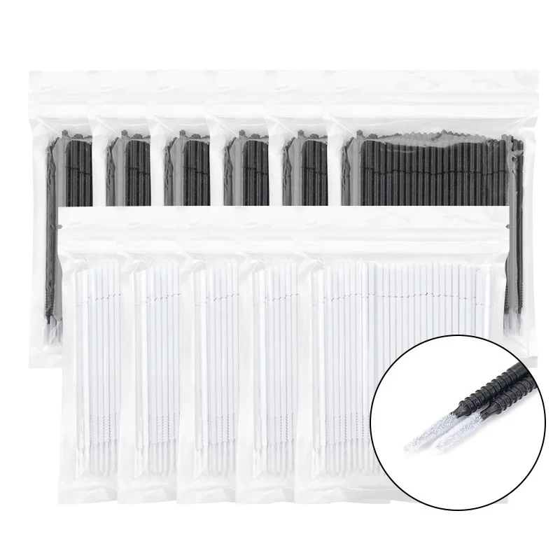 100 Pcs Disposable Spiral Handle Microbrush Mascara Wands Micro Brush Applicator Lashes Brushes Eyelash Extension Makeup Tools