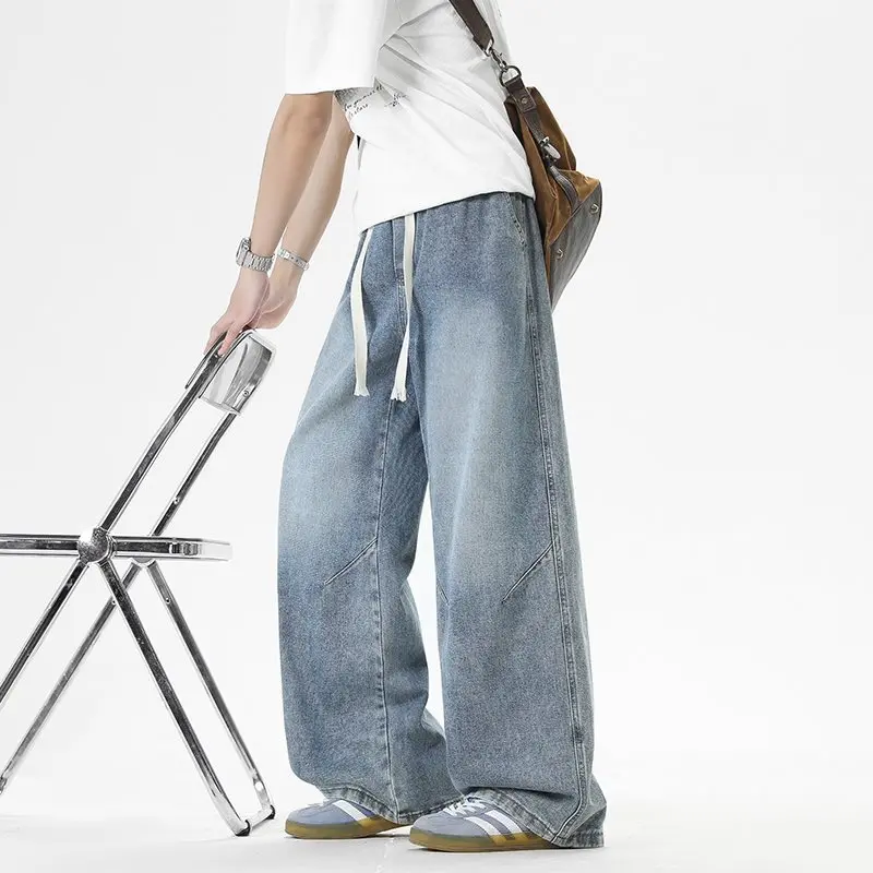 

American Sle Men's Jeans Loose Straight Casual Trendy Spring Autumn New Arrival Drapey Comfortable Vintage Brand ex