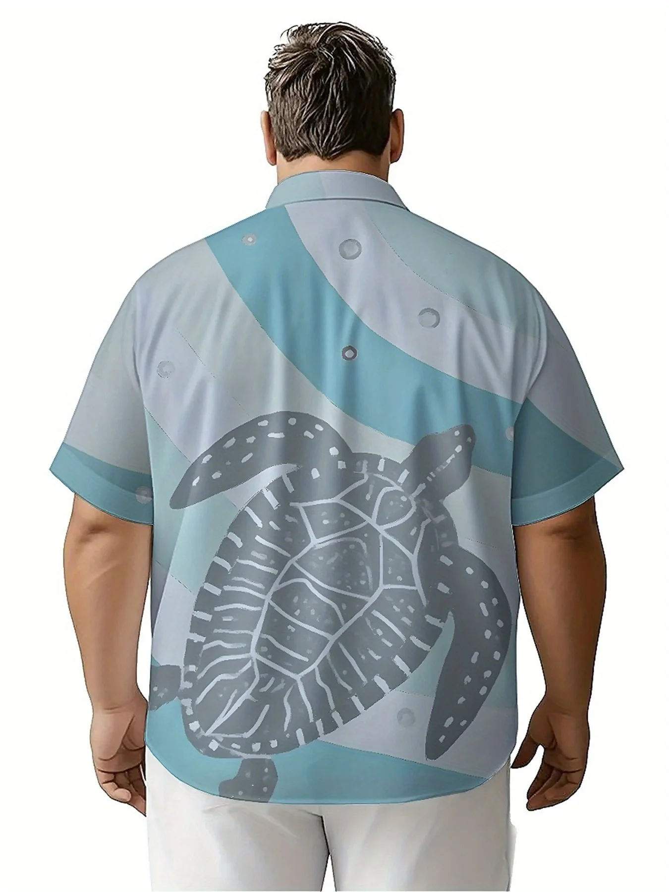 Men's Plus Size Hawaiian Shirts Ocean Inspired Turtle Pattern Pattern, Unisex Aloha Shirts,New in Summer Tops Tee,streetwear