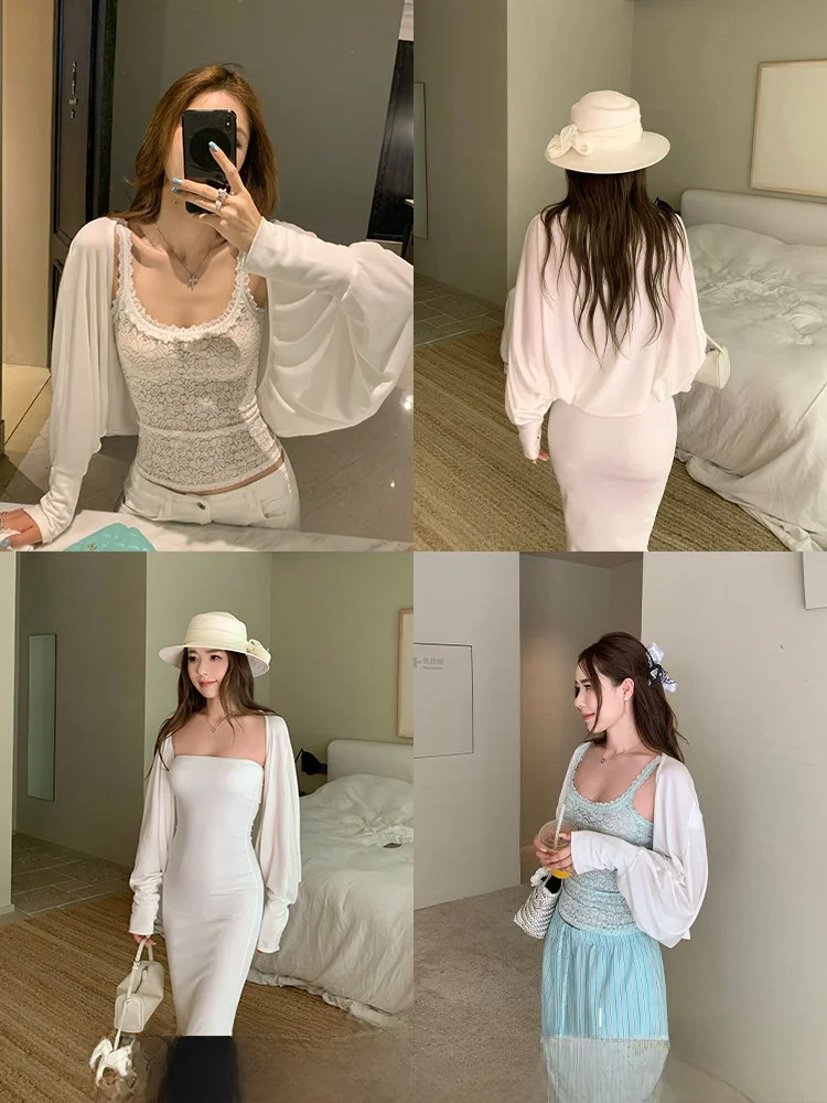 

Женский свободный кардиган Xzichic с рукавами «летучая мышь» из смесовой шерсти и лиоцелла, повседневный, с длинными рукавами, для отдыха, модный