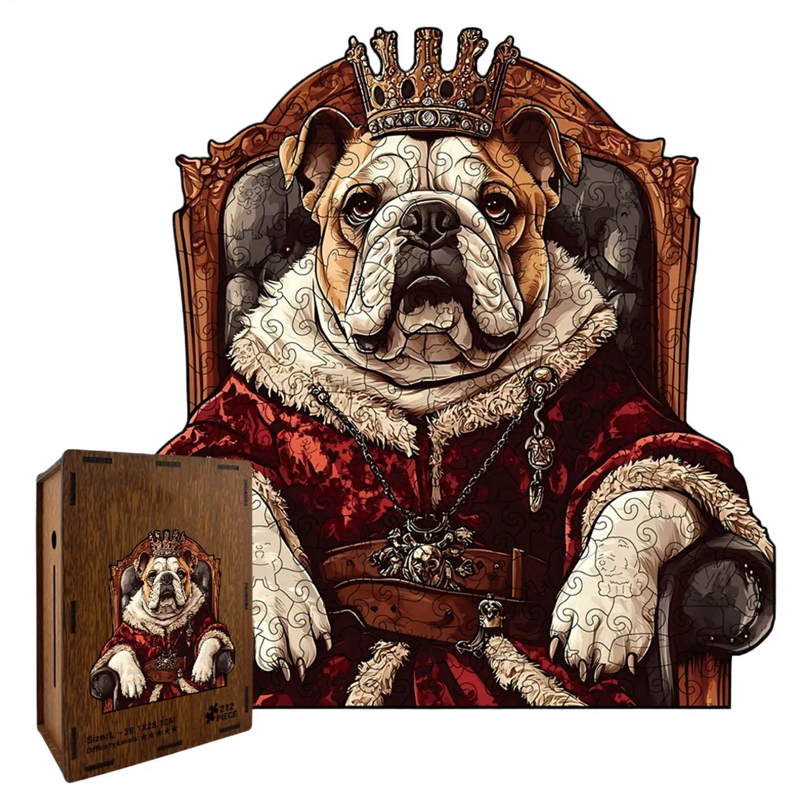 

Wooden Puzzles Dog Relief Collectible Toys Irregular Shape Jigsaw Puzzle Set for Family Adults Men Women Home Travel Office