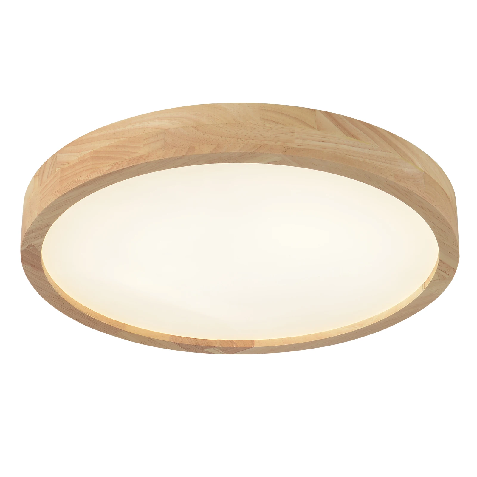 

Modern Wood LED Ceiling Light Fixture, Simple Log Flush Mount Ceiling Lamps, Low Profile Circle Ceiling Lamp Night Light Mode