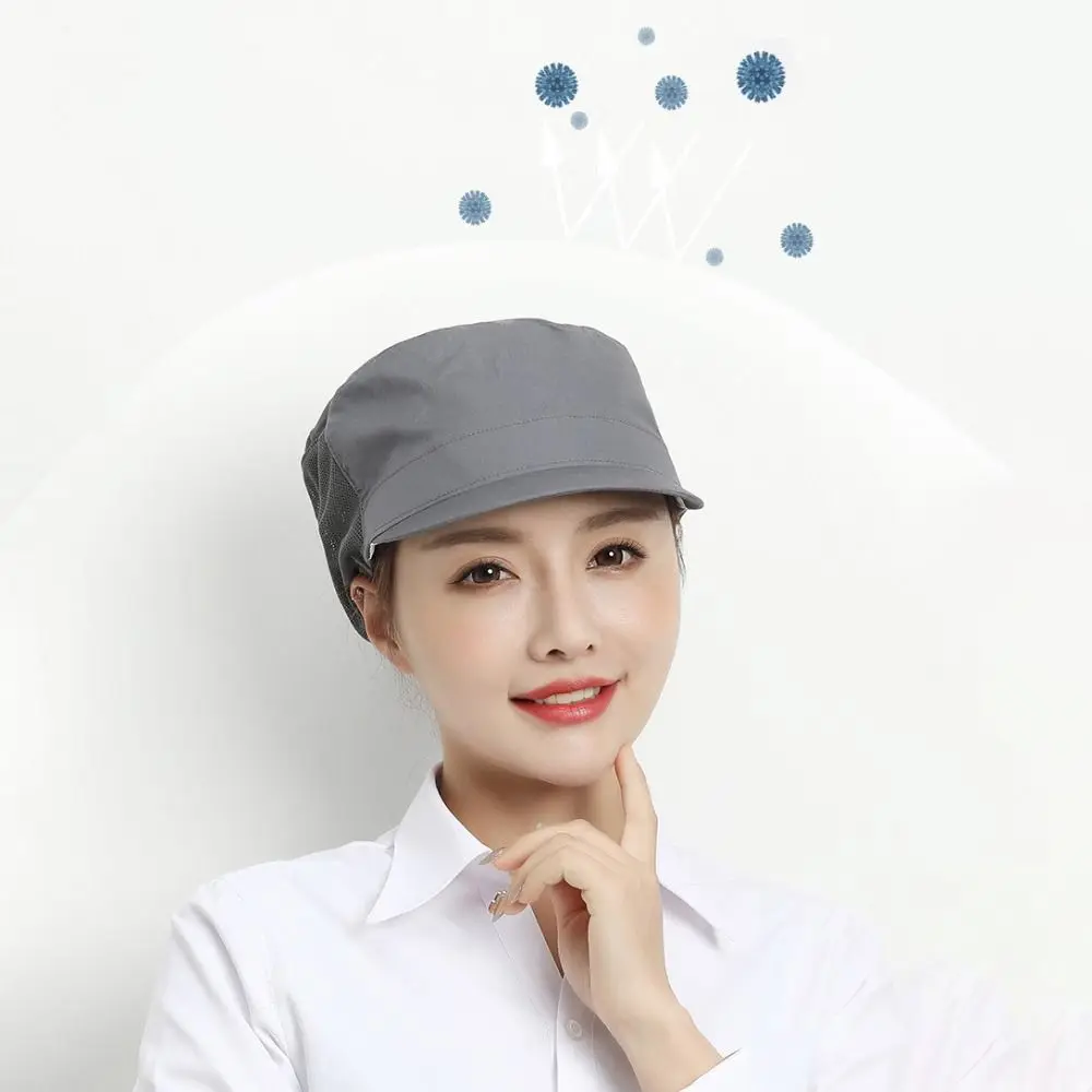 Cloth Work Hat Chic Food Service Work Wear Cooking Hygienic Cap Smoke-proof Dust Breathable Mesh Chef Hat Hotel Restaurants
