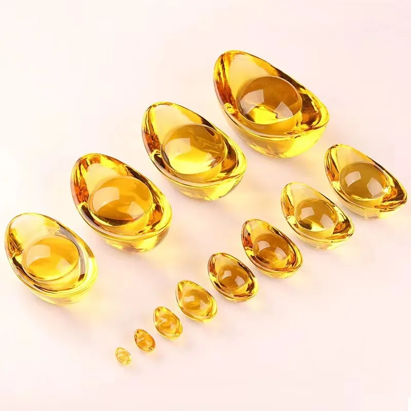 

Golden Crystal IngottreewithTreasure Bowl Feng Shui Money Tree for Wealth Prosperity, Office Home Desk Decor, Grand Opening Gift