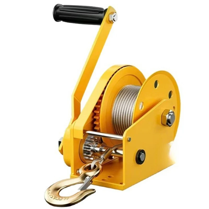 

Hand winch Small manual two-way self-locking winch 1200 lb stainless steel wire rope winch