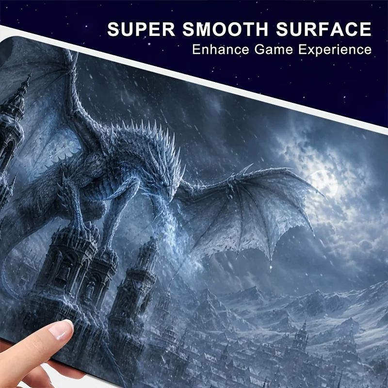 Ice and Snow Dragon Castle Card Game Mat a table mat and mouse pad in one, suitable for collectible card games and party battles