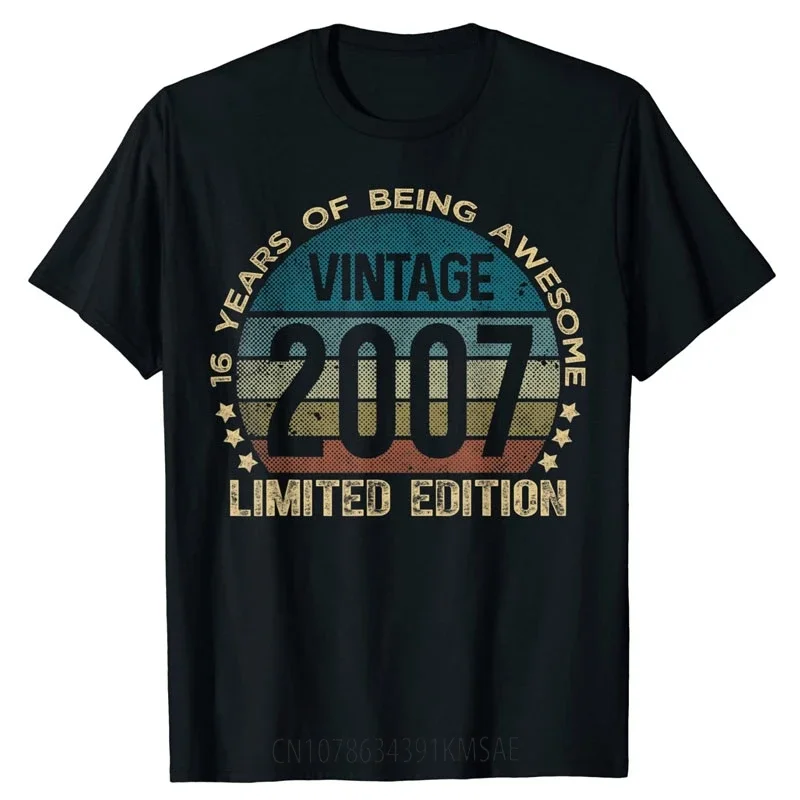 

16th Birthday 16 Year Old Limited Edition Gift Vintage 2007 T-Shirt 16 Years of Being Awesome Since 2007 Apparel Graphic Tee Top