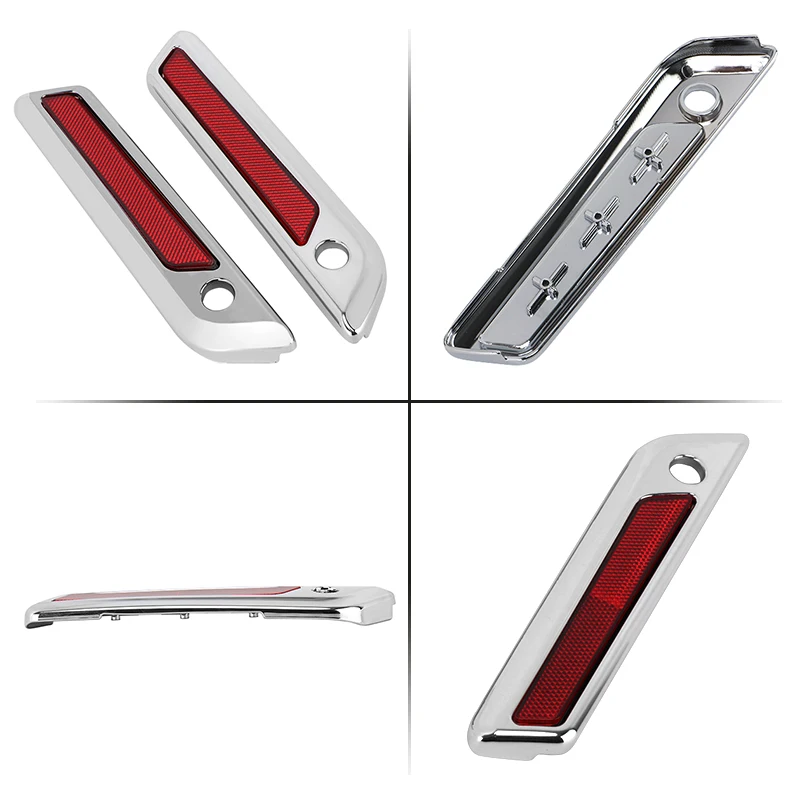 Motorcycle Hard Saddlebag Latch Cover Reflector Outer Lid Hinge For Harley Touring Road Electra Street Glide Road King 2014-2023