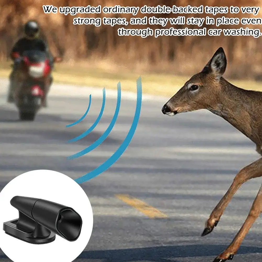 2PCS Car Expel Animal Device Upgraded Style ABS Animal Alarm Wind Ultrasound Drive Away Deer Easy Install Wild Protection Device