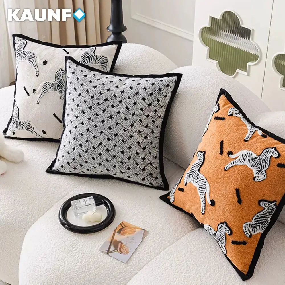 Vintage Luxury Cushion Cover for Sofa Living Room Bedroom Zebra Horse Pattern Pillowcase Medieval-style Home Decor 18x18 Inch