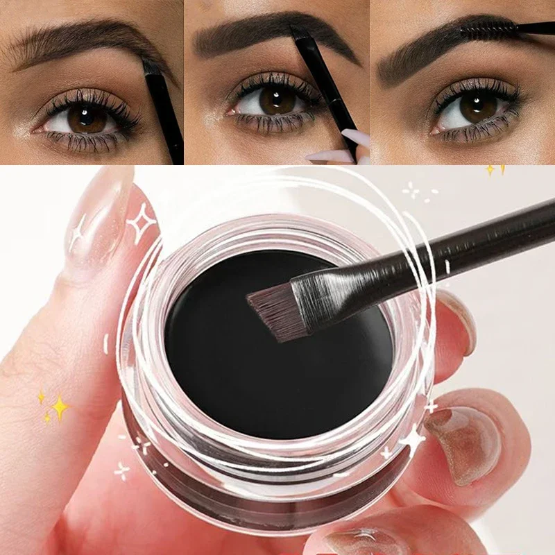 Natural sobrancelha estilo gel cera preto marrom sobrancelha creme delineador à prova dlong água de longa duração altamente matiz com pincéis de maquiagem cosméticos