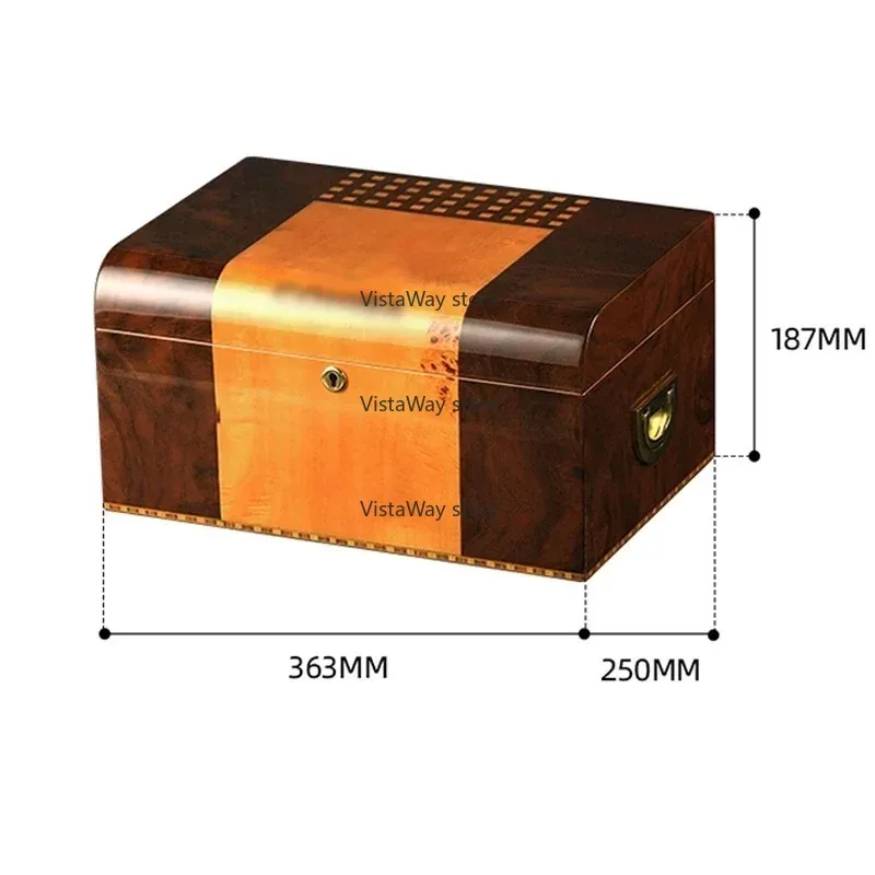 Hot Sale Cigar Box Spanish Cedar Wood Moisturizing Cigar Box Piano Baking Varnish Double Layer Large Capacity