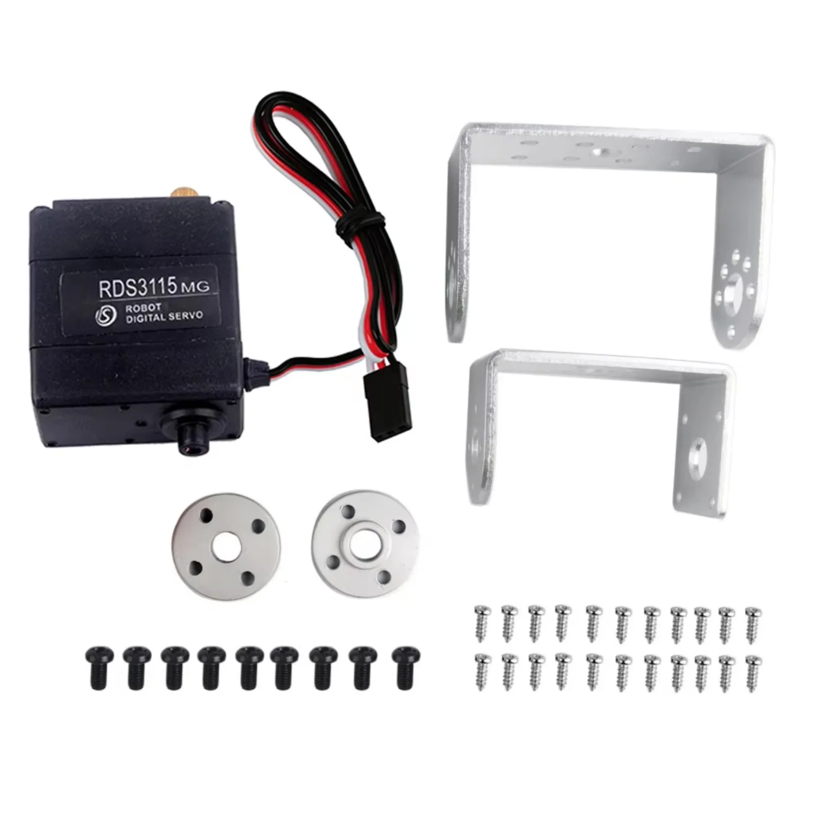 DS Servo RDS3115MG 17KG Servo Digital 180/270 Graus Metal Gear com Suporte em U para Carro RC/Robô/Barcos