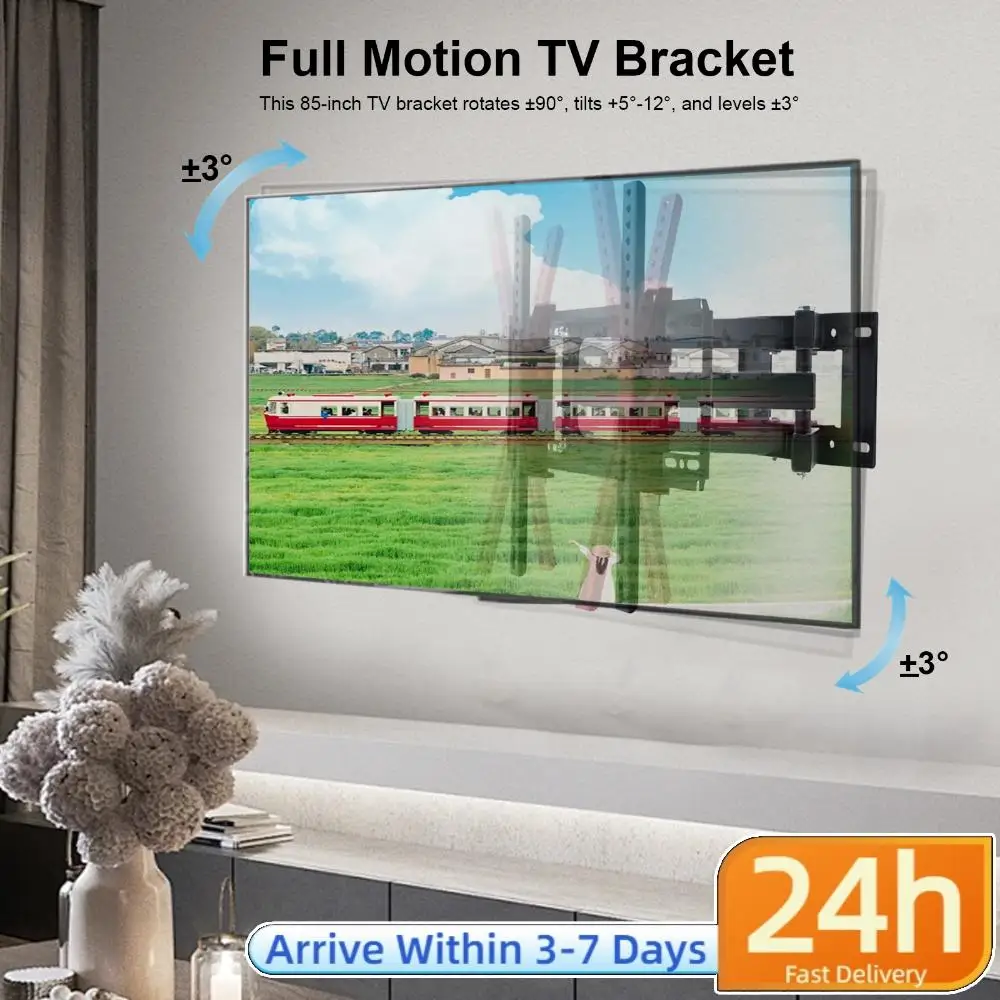 

TV Bracket with Swivel and Tilt Full Motion Wall Mount Long Arm Full Motion Bracket for 26-80 Inch TVs