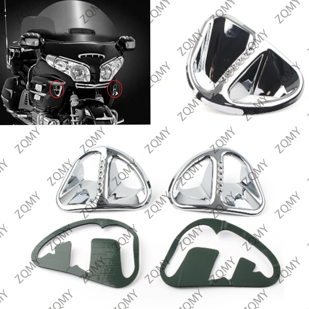 ABS Chrome Fairing Air Intake Accents Grilles Decorate For Honda Goldwing GL1800 2001 2002 -2005 2006 2007 2008 2009 2010 2011