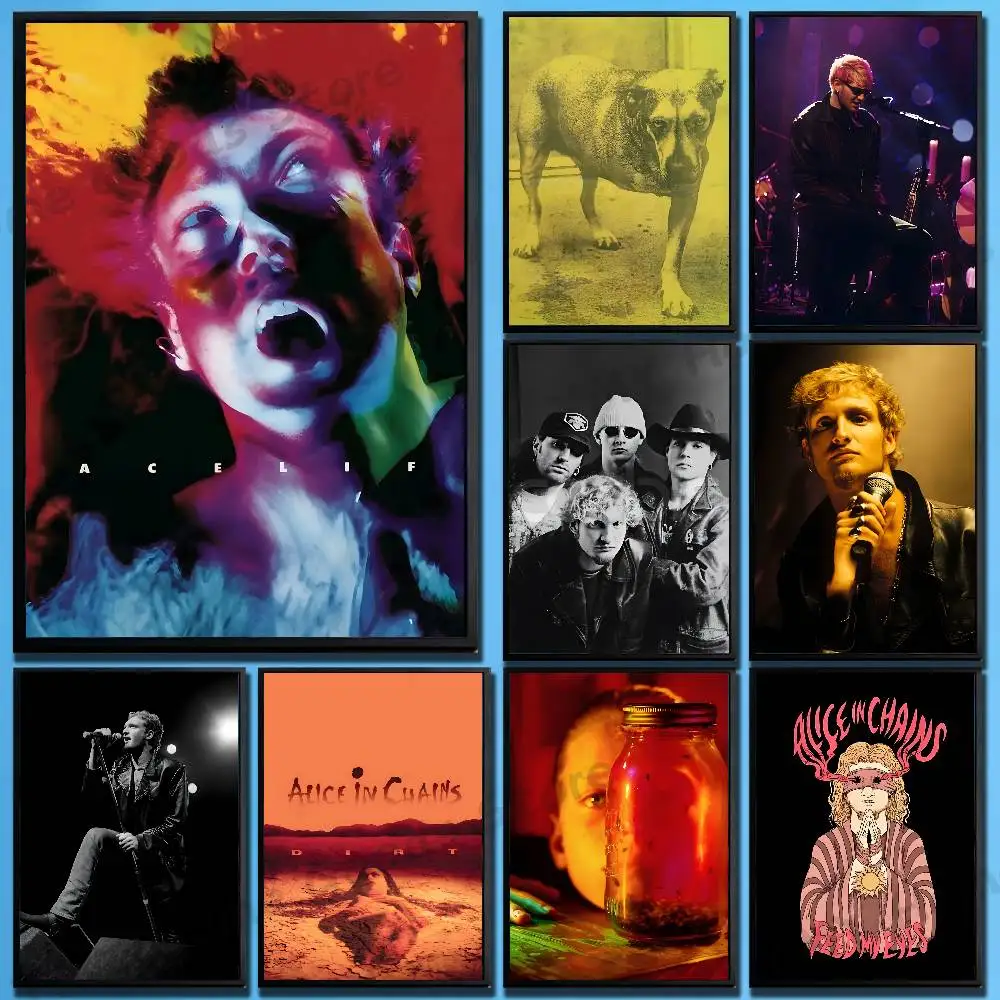 Rock Band Alice in C-Chains Poster HD Art Sticky Wall Waterproof For Bedroom Game Room Wall Home Decor Gifts