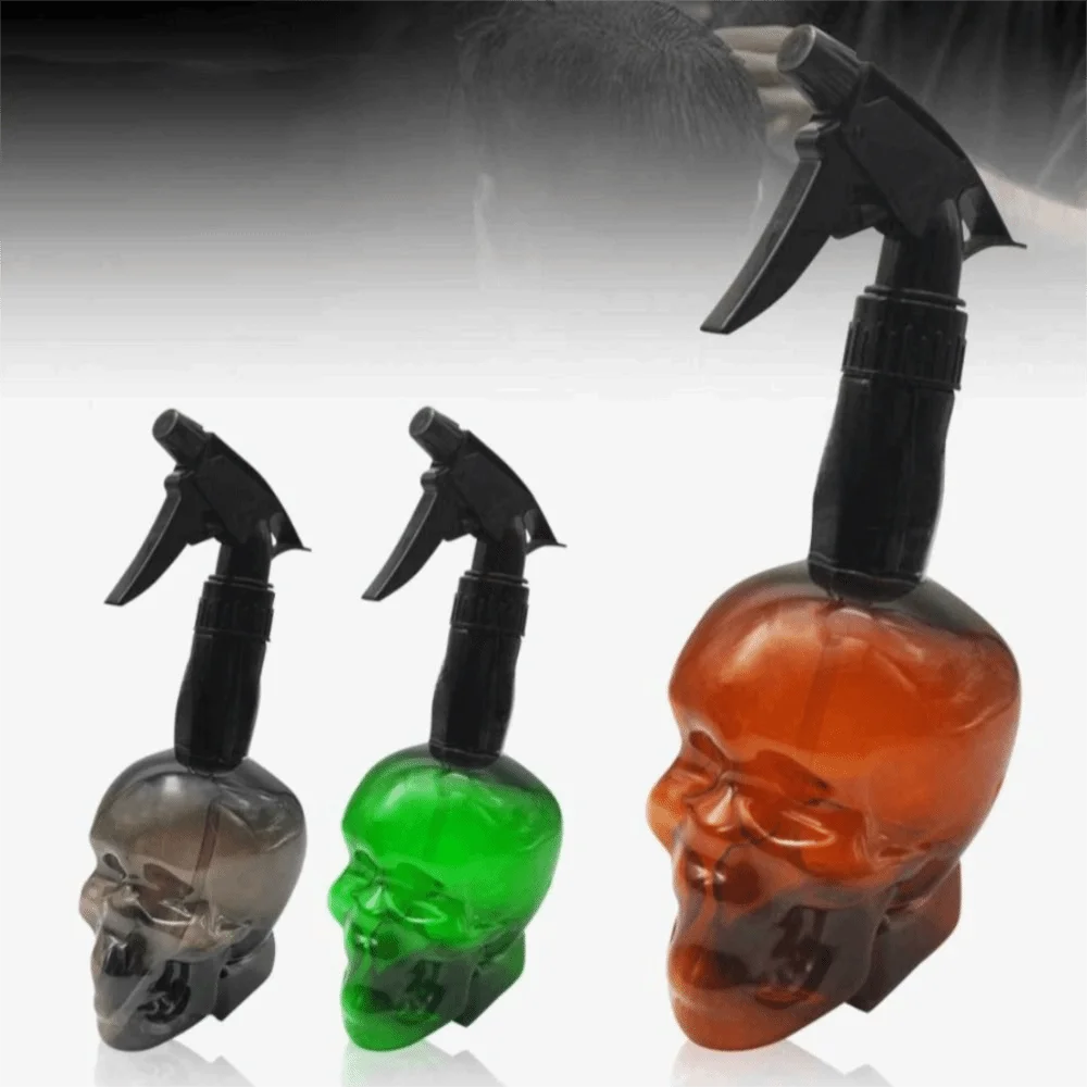 Skull Head Design Hairdressing Spray Bottle Continuous Water Sprayer Mist Watering Can Portable Hair Styling Refillable Bottles