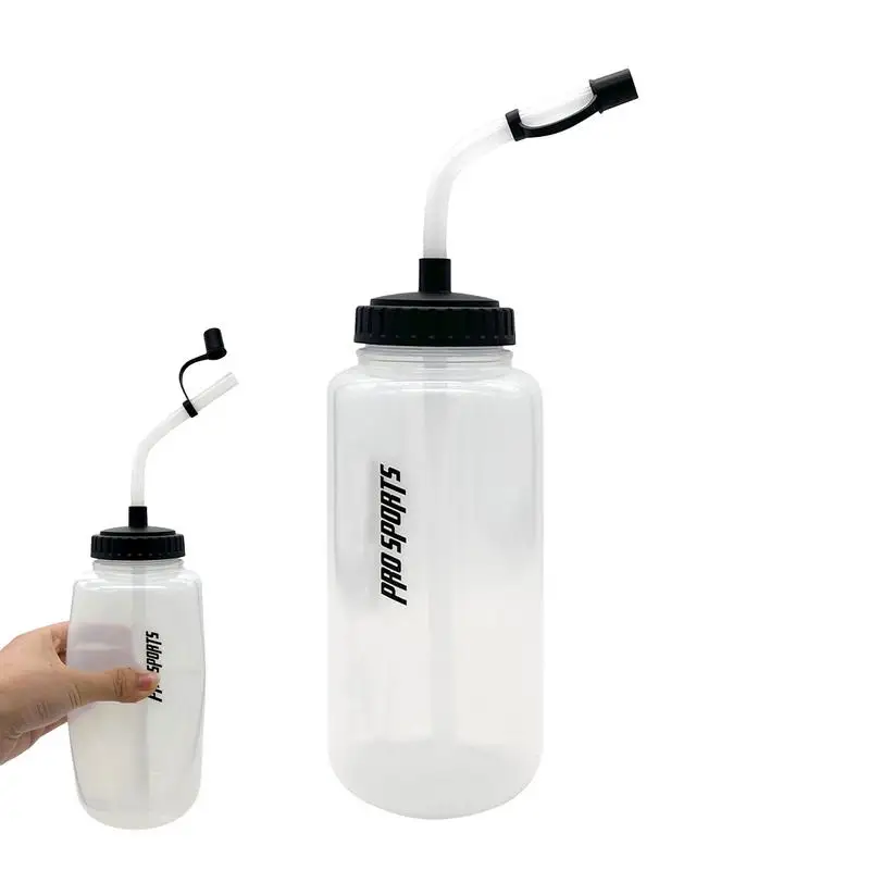 

Hockey Water Bottle With Long Straw 1000ml Hockey Water Bottle Reusable Long Straw And Squeeze Drinking Bottle For Fitness Gym