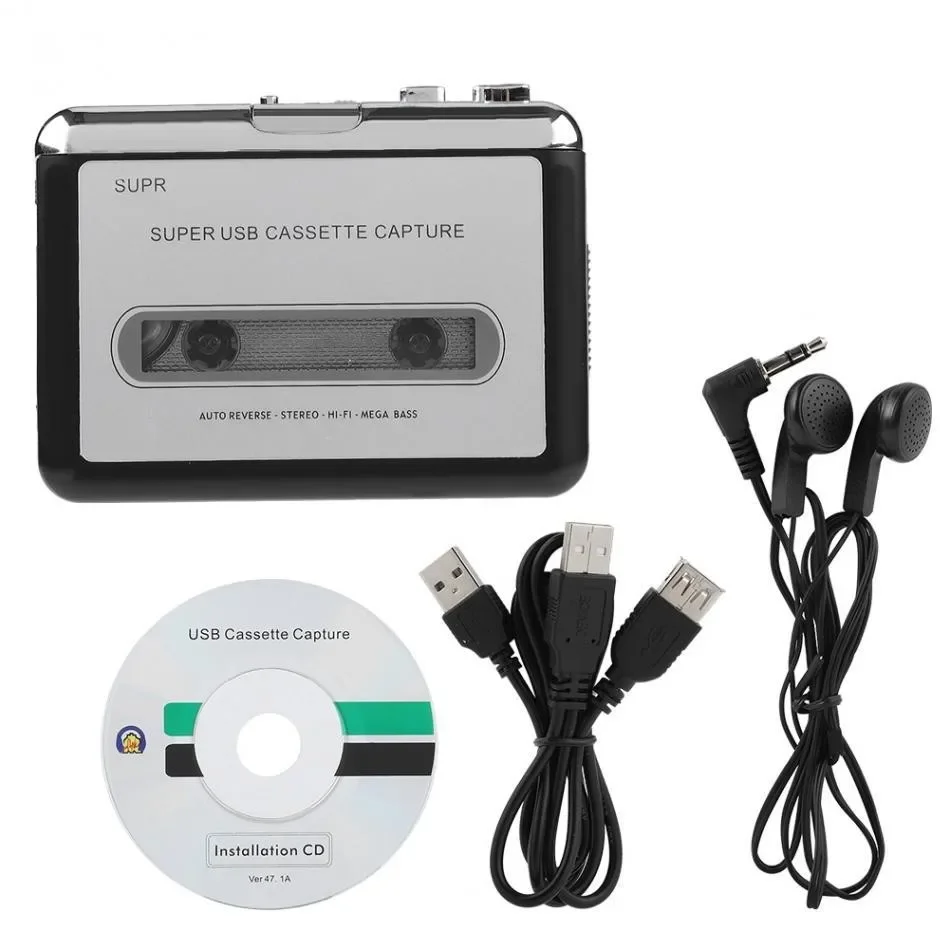 

Portable Cassette Machine Walkman Audio Player Tape Transcription Computer U Disk To MP3 Format USB Converter Headphone Output