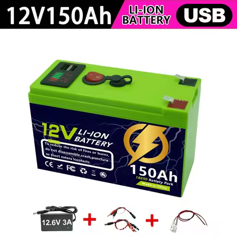12.6V 150AH LiFePO4 Battery for Solar Panels Power Wheels Lighting Lithium Iron Phosphate for Off - Grid Applications + Charger