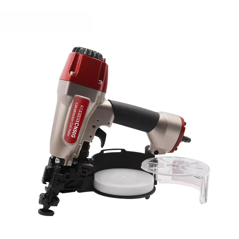CE High Pressure CN50G Pneumatic Construction Coil Roofing Nailer Gun Aluminum Industrial Metal Connection Board Fastening Tools