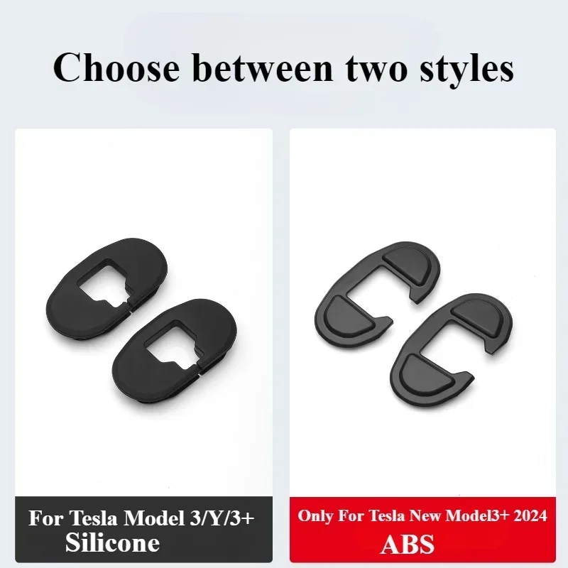 2PCS Back Door Lock Buckle Silicone Protective Cover for Tesla Model Y/3/3+ Highland 2024 ABS Shock Pads Mat Car Accessories