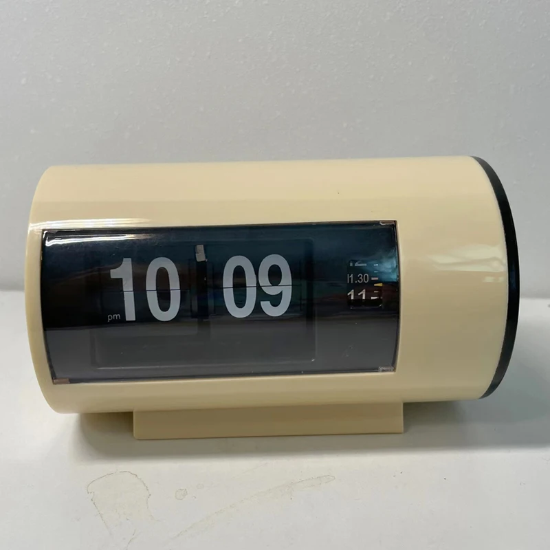 Retro Table Clock Auto Flip Clock 12 Hours AM/ PM Format Display Timepiece Desk Clock Flip Page Turning Clocks