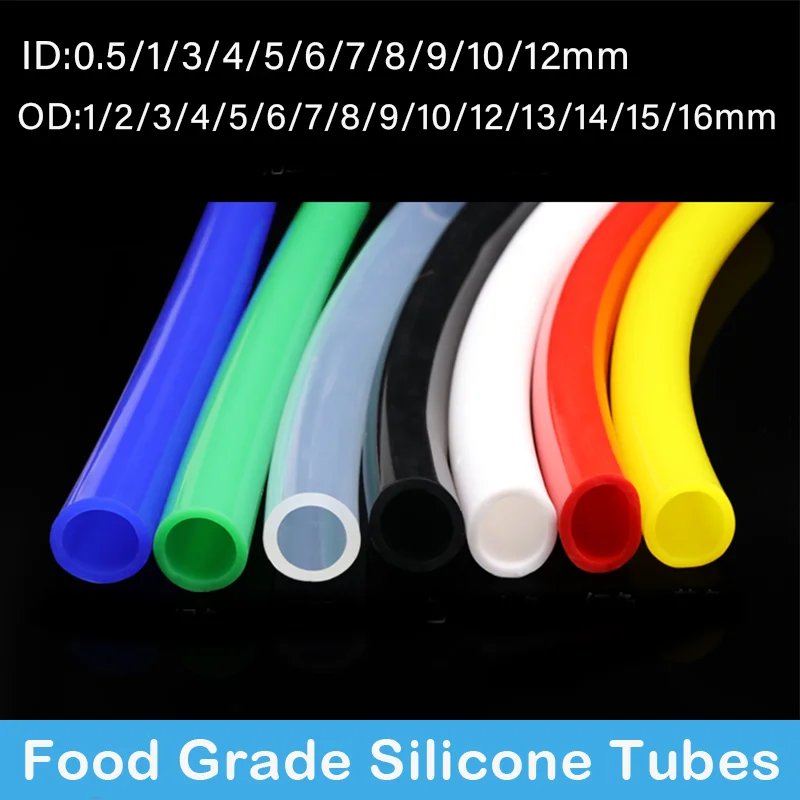 

1/5/10m Flexible Silicone Tube Colorful ID 0.5 1 2 3mm Car motorcycle Nontoxic Soft Rubber Water Pipe Food Grade Hose