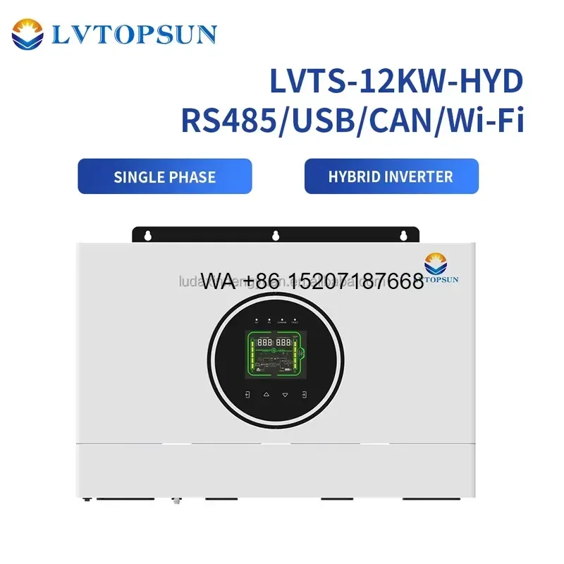 Wmwmnu for LVTOPSUN Hybrid Solar Power Inverter 12KVA Pure Sine Wave DC to AC MPPT Single Phase for Home Tier-1 BESS