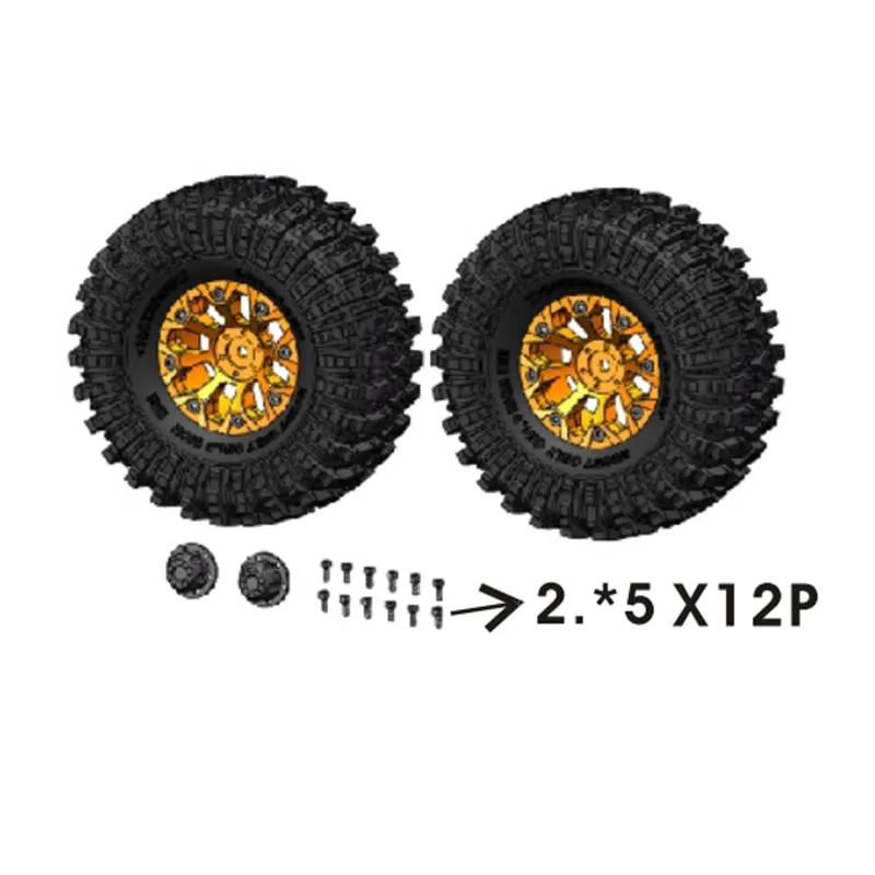 RGT Spare Parts R86349 Tyre with Foam (L/R)/ R86351 Wheel Complete L/R For 1/10 EX86120