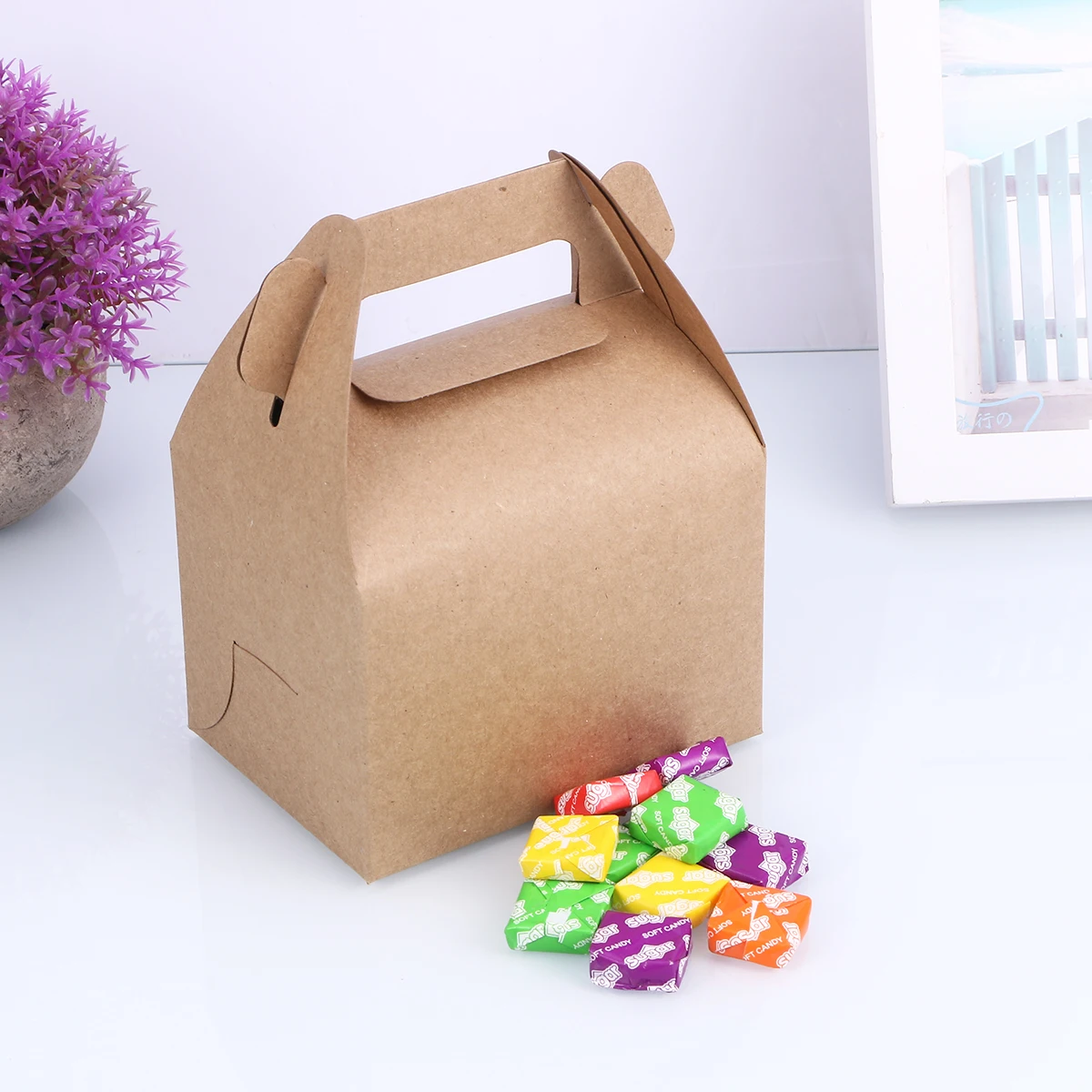 

20pcs Kraft Paper Candy Boxes Gift Containers Party Favor Boxes for Presents Premium Material Long Term Use Jewelry Packaging