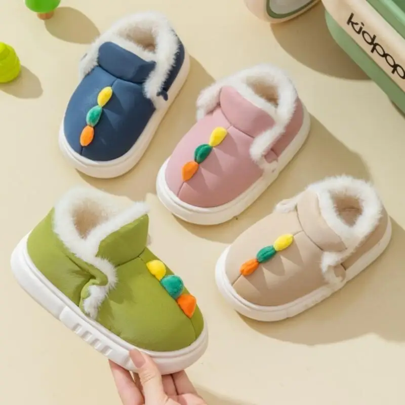 

Kawaii повседневная обувь, модная детская обувь, зима-осень, детская хлопковая обувь с динозавром, уличная домашняя теплая домашняя обувь, кожаная обувь
