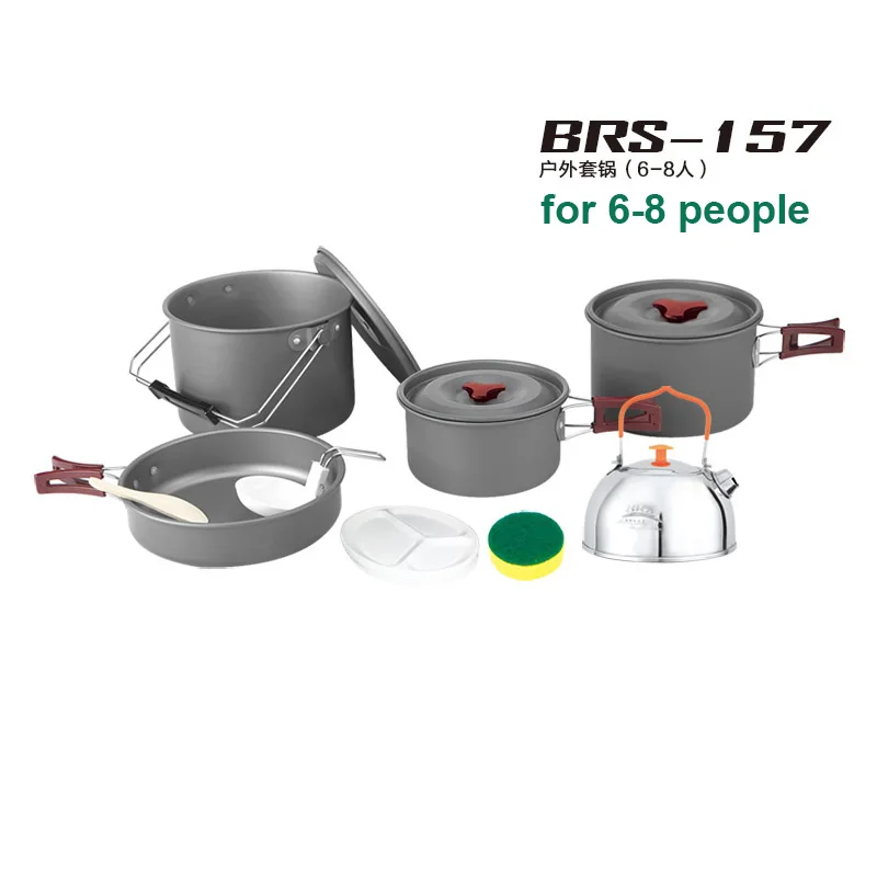 

BRS 157 Camping Cooking Pot Set Outdoor 6-8 Persons Team Foldable and Light with Carrying Bag