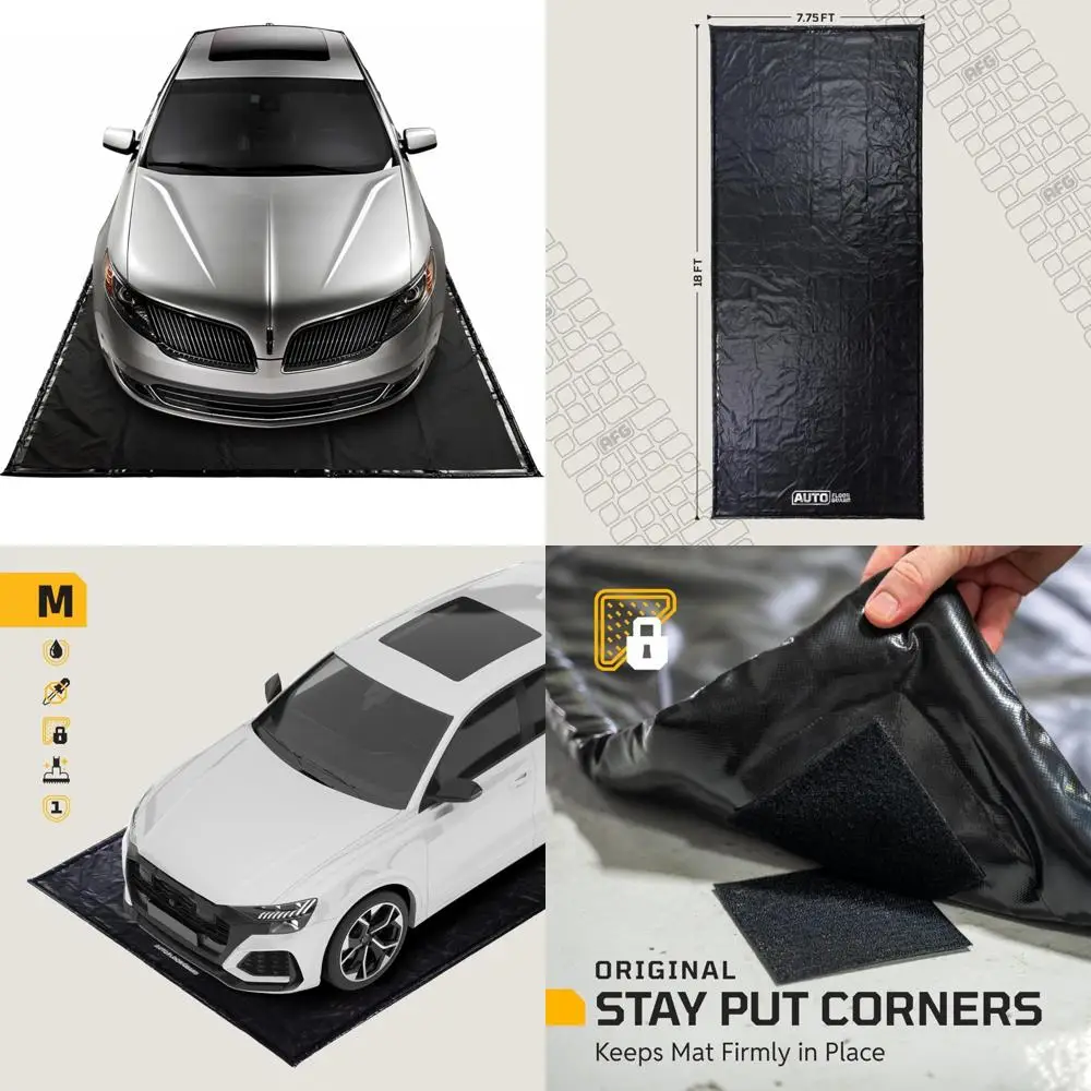 Heavy-Duty Garage Floor Mat for Mid-Size Vehicles, 7'9 x 18', Durable Containment Solution