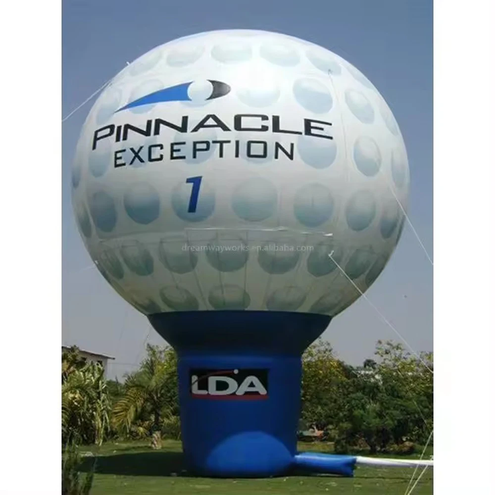 Custom Gigantische Opblaasbare Golfbal Simulatie Lucht Golfbal Model Met Blower Voor Reclame