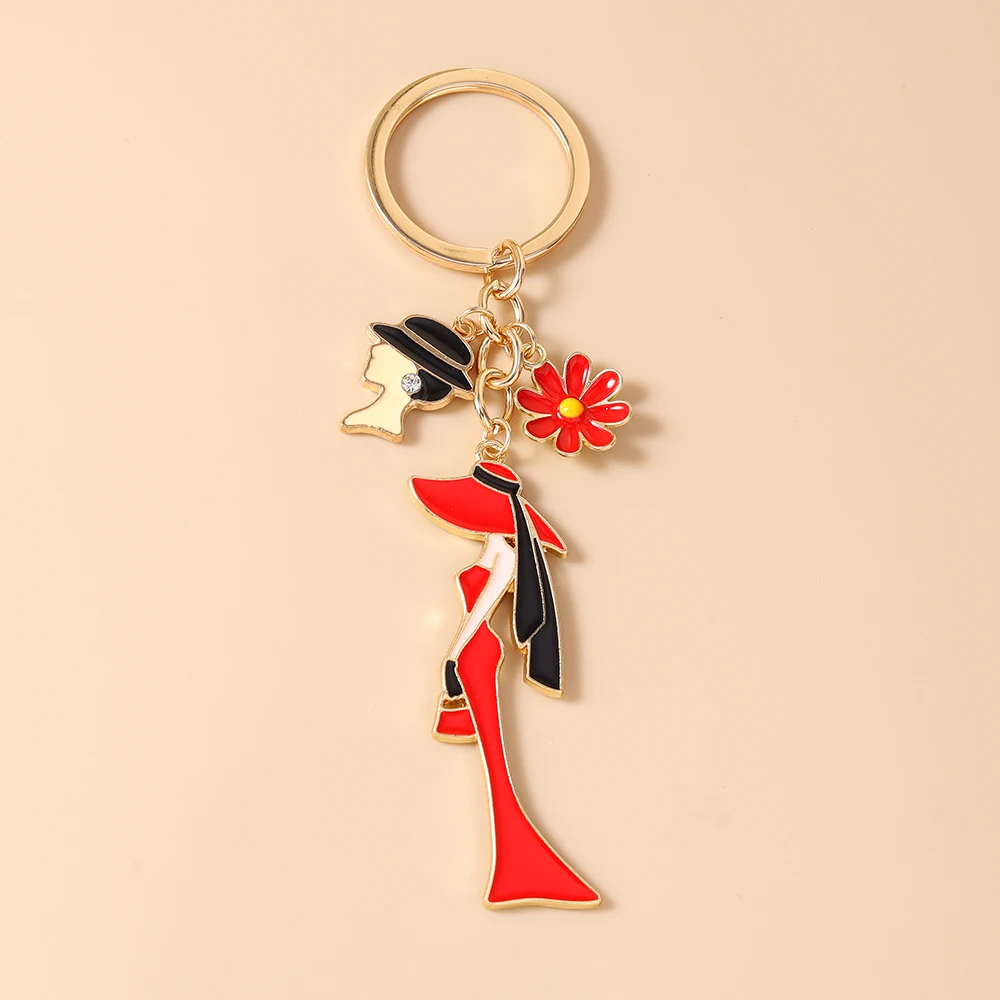 Aihua Modischer Eleganter Damen-Schlüsselanhänger, Emaille-Hut-Taschen-Schlüsselring für Mädchen, Tolles Geschenk, Rucksack-Taschenanhänger, Handgefertigter Schmuck – Detail 17