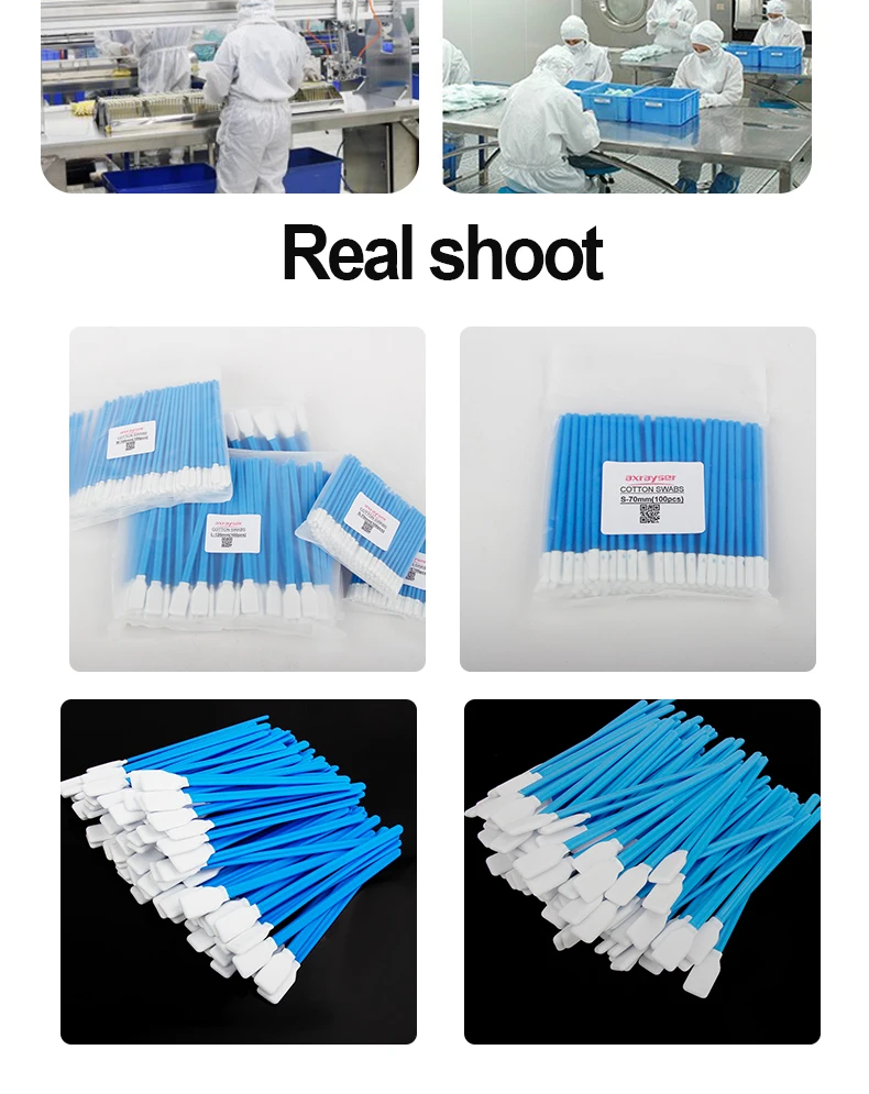 100PCS Baumwolltupfer-antistatischer Industrie-nichtgewebter Staub weg von Reinigungswerkzeugen für Faserlaser-schützende Fenster, die LensXI fokussieren – Detail 5