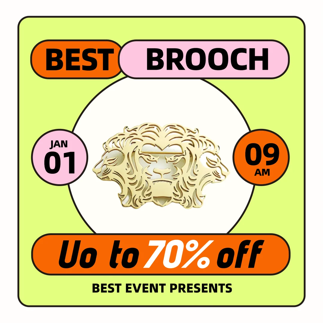 

Punk Three-headed lion brooch, made of stainless steel, high-quality waterproof pin badge, shoulder bag and backpack decoration