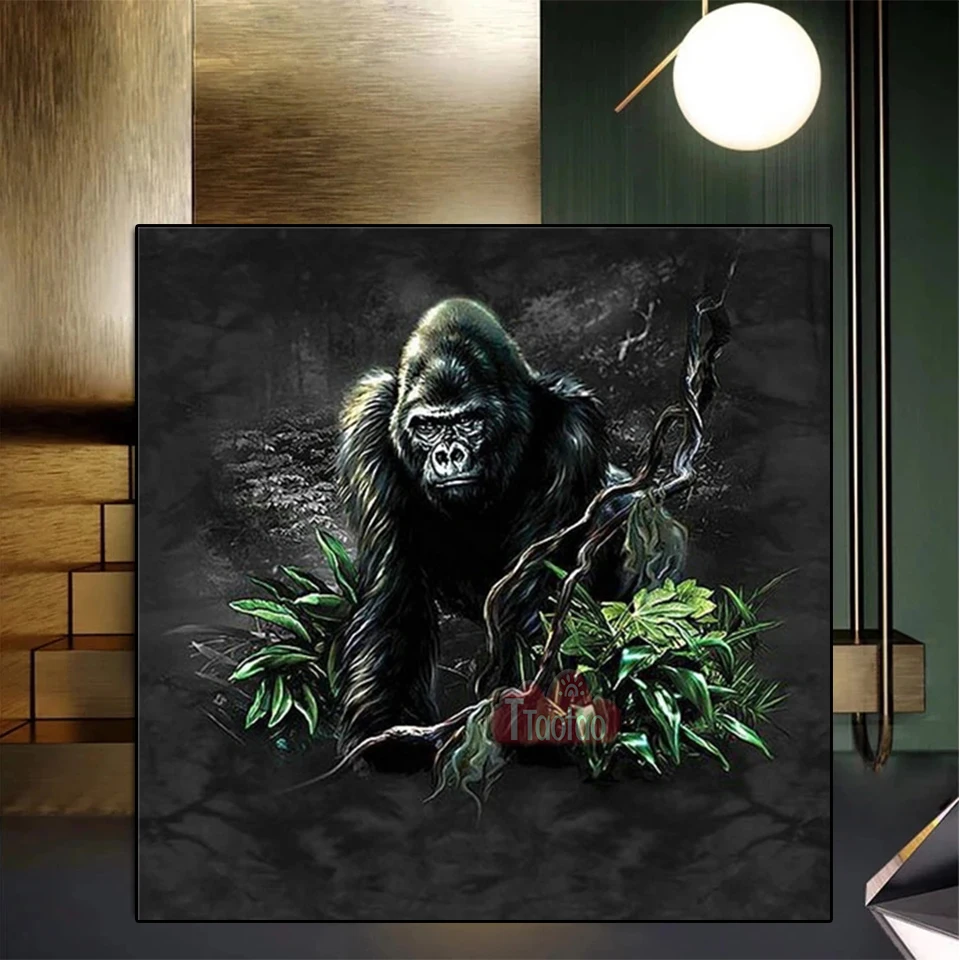 5D Diamond Painting Gorilla Picture Room Decor Diy Diamond Mosaic Embroidery Animal Full Rhinestone Cross Stitch Wall Sticker