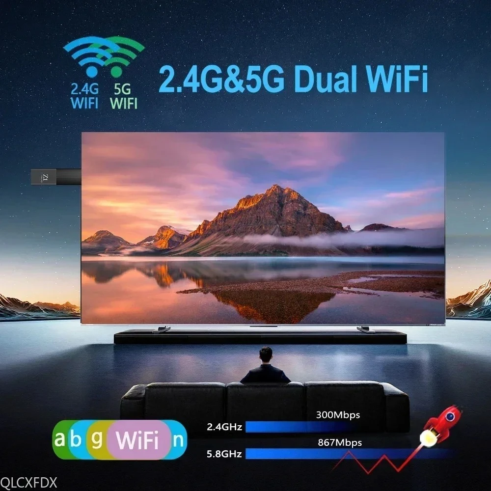 Z1 دونغل جهاز استقبال للتليفزيون الذكي 4K واي فاي دعم OTA استقبال BT5.0 1GB 8GB أندرويد 10 H313 2.4G & 5G TV صوت صندوق التلفزيون عن بعد مشغل الوسائط