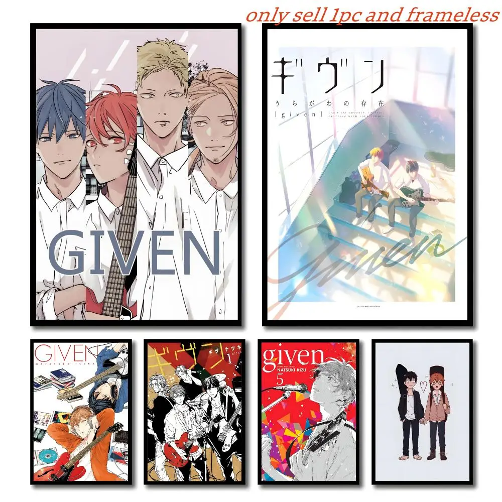 Boys Love Comic G-Given-S Cartoon Poster Self-adhesive Living Room Bedroom Party Bar Decor Moisture-proof Fade-resistant HD