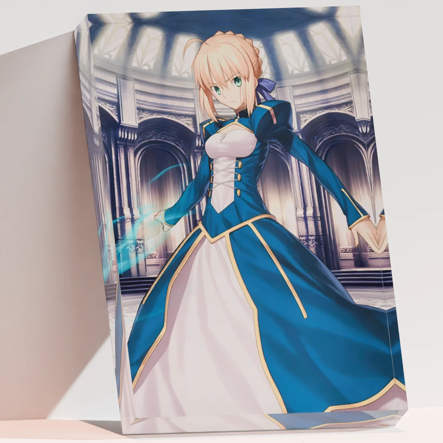 Fate stay night FGO Saber Artoria Pendragon Clear Acrylic Block Anime Goods Desktop Ornament Anime Desk Decor Collection Gift
