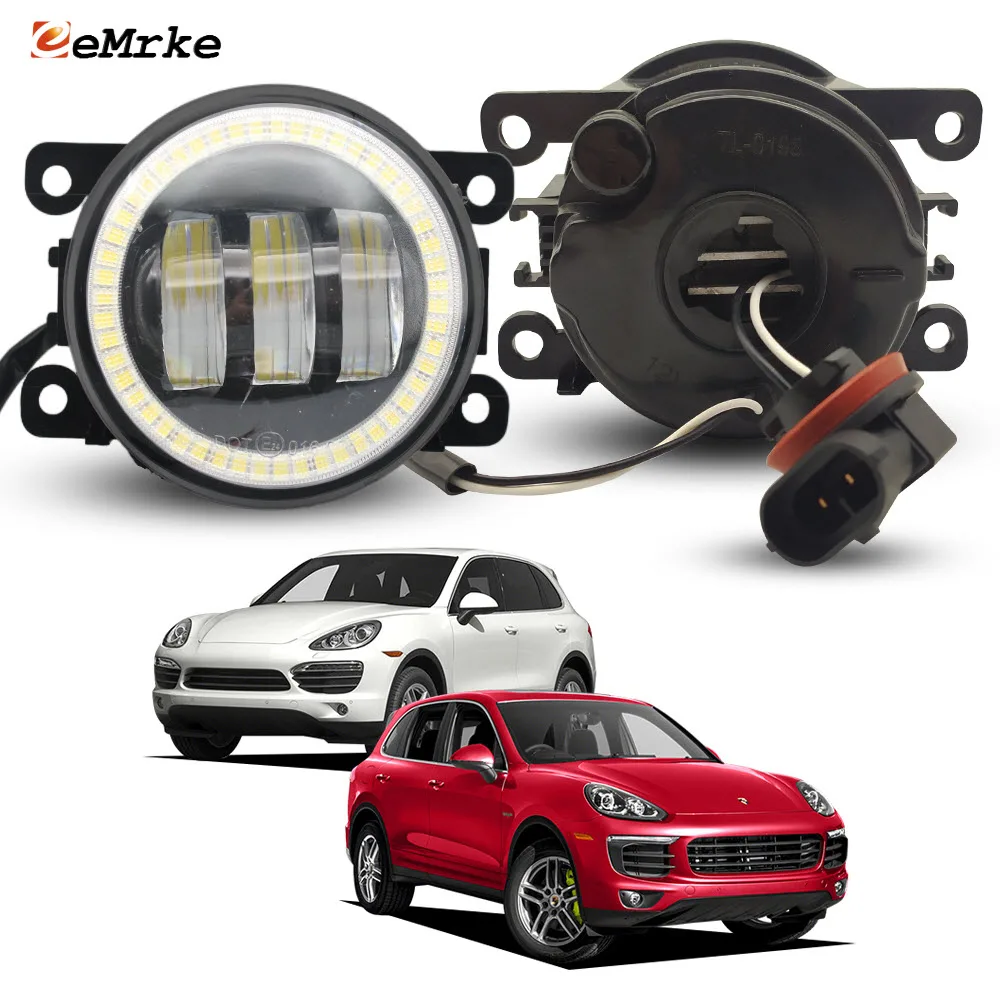 

OEM Style Halogen, LED Fog Lights With Angel Eye DRL Daylight for For Porsche Cayenne 92A 958 2011 2012 2013 2014 2015 2016 2017