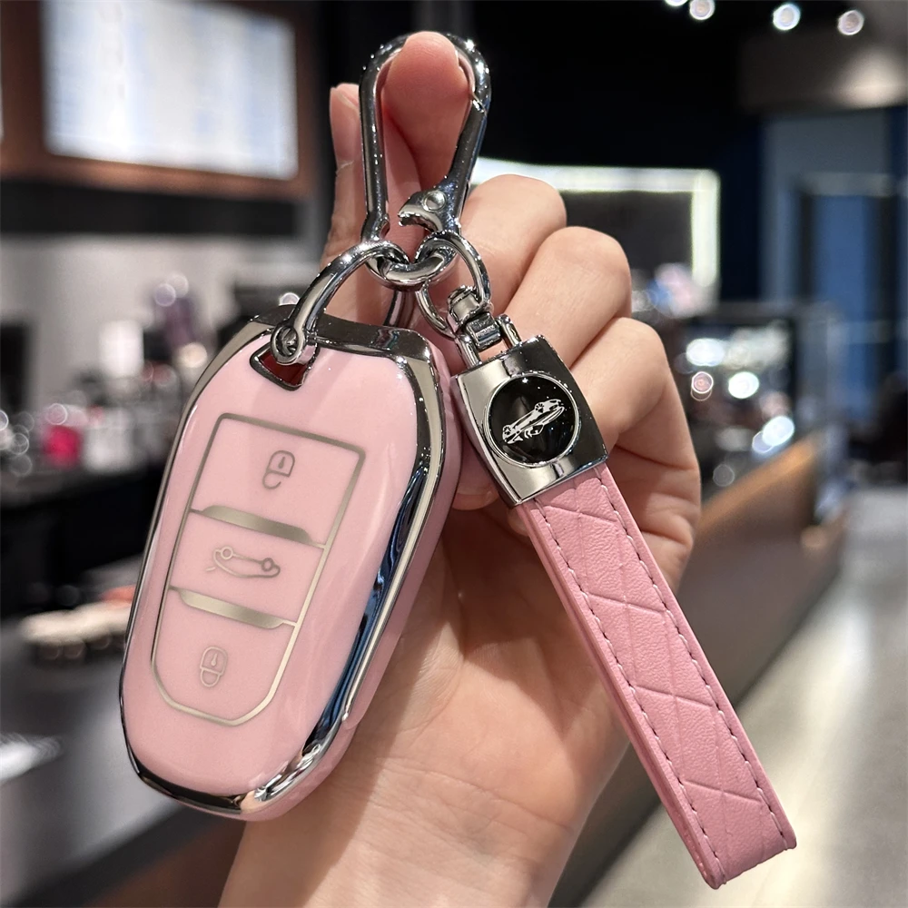 TPU-Autoschlüsselhülle, Schlüsselanhängerhülle für Peugeot Citroen, passt nur für den Autoschlüssel wie abgebildet.