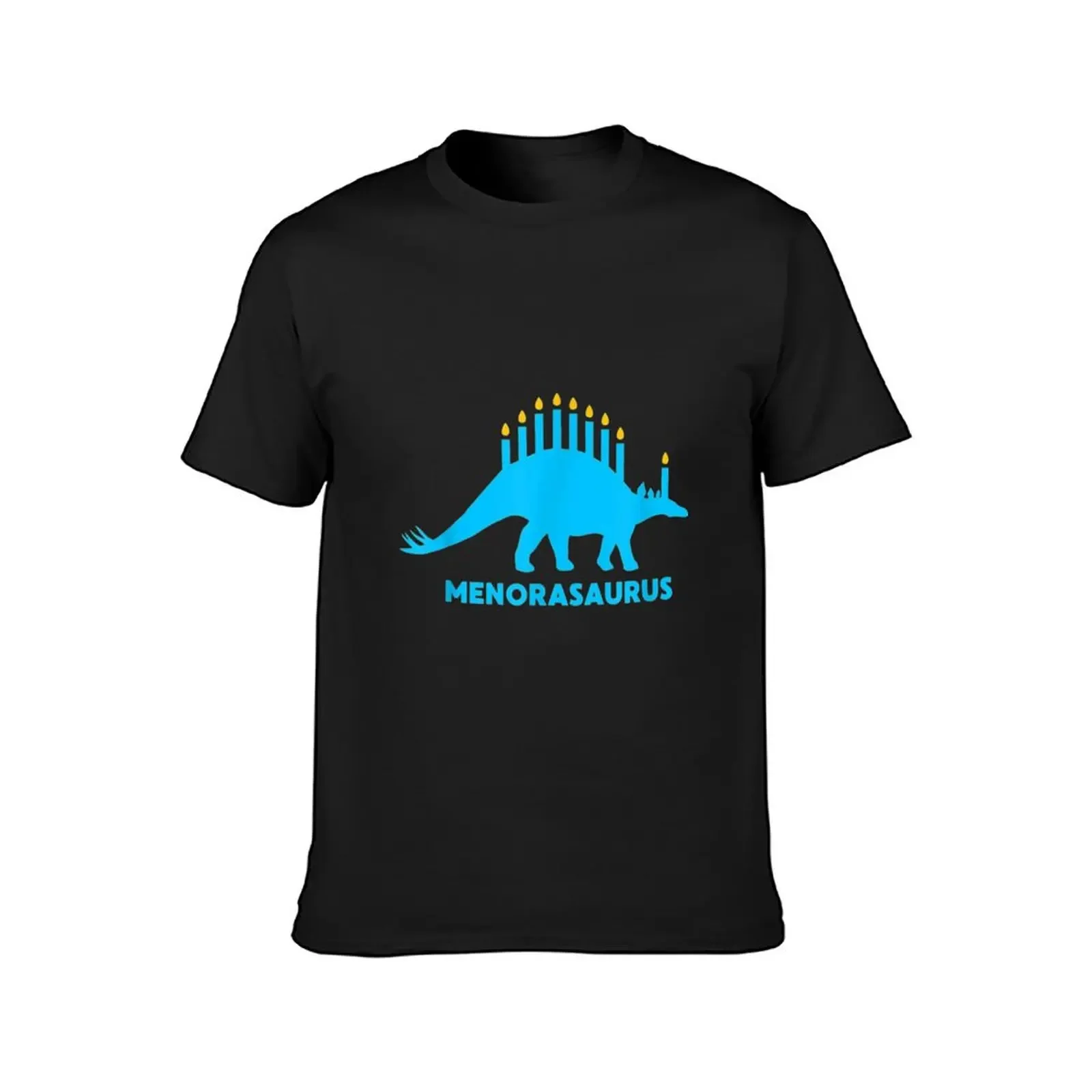 Funny Hanukkah Shirt Dinosaur Stegosaurus Dino Menorah Gift T-Shirt shirts graphic tee Aesthetic clothing black t-shirts for men