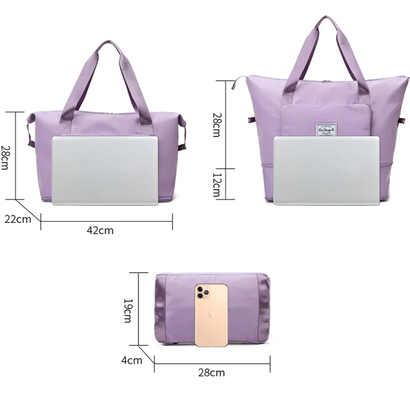 1PC Foldable Large Capacity Short Distance Travel Bag Dry and Wet Separation Fitness Bag Handbag Luggage Bag