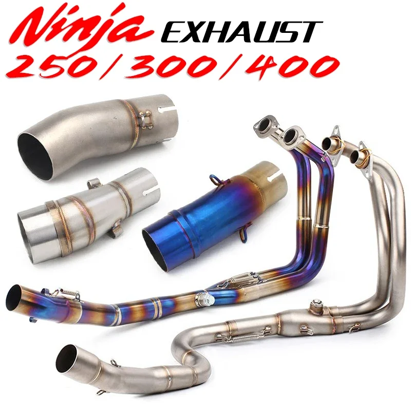 

Exhuast Ninja 250 300 400 для Kawasaki Z400 Z250 Z300 Z400 17-20, коллектор выхлопной трубы мотоцикла, надеваемая труба N