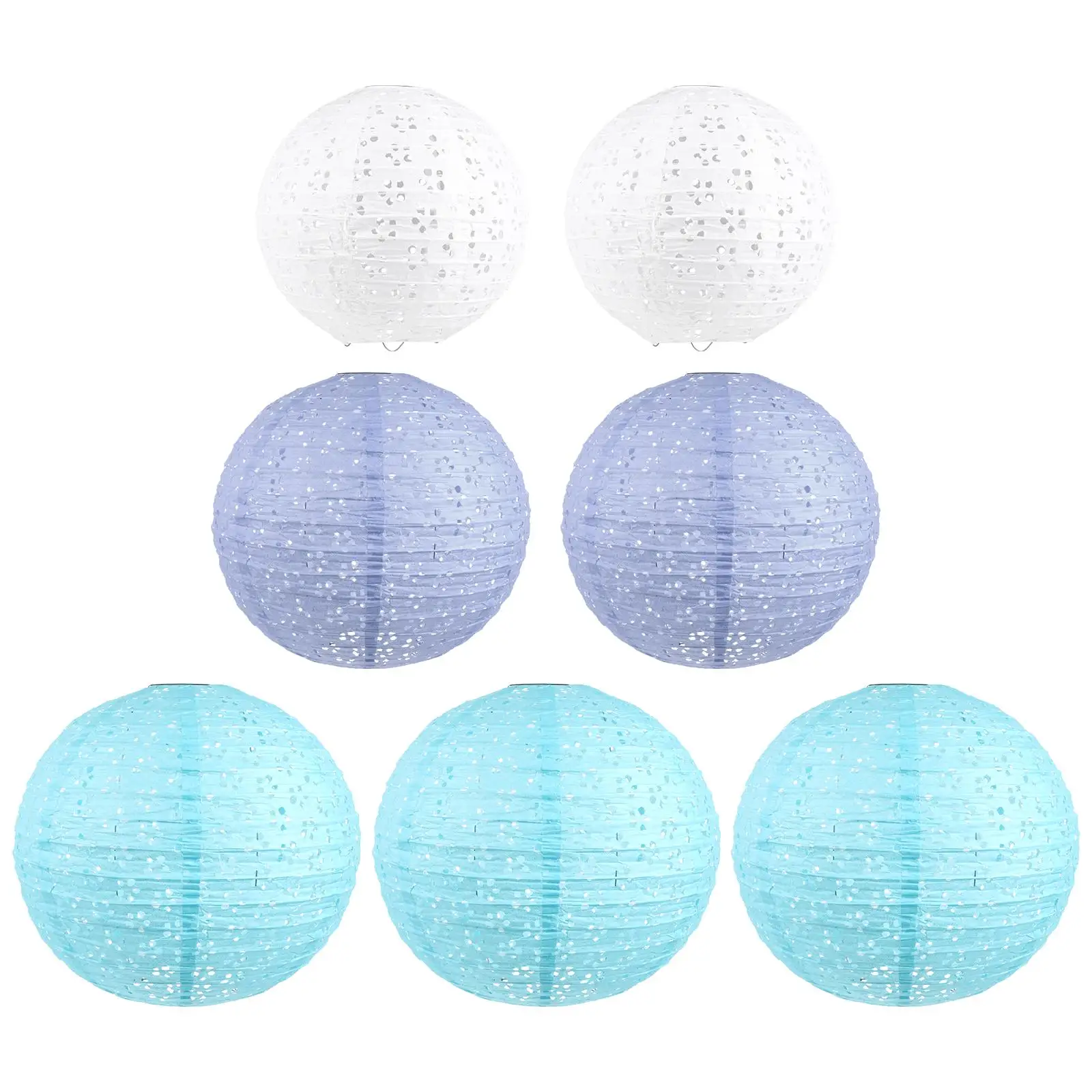 

7PCS Paper Durable Thickened Eco-friendly Festival Party Decorative Lantern Hollow-out Desktop Lighting Decorative