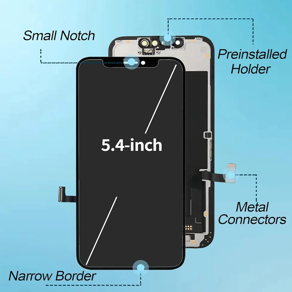 OLED Screen for iPhone 13 Mini LCD Display for iPhone 13Mini A2481 A2626 A2629 A2630 A2628 Replacement Touchscreen Digitazer