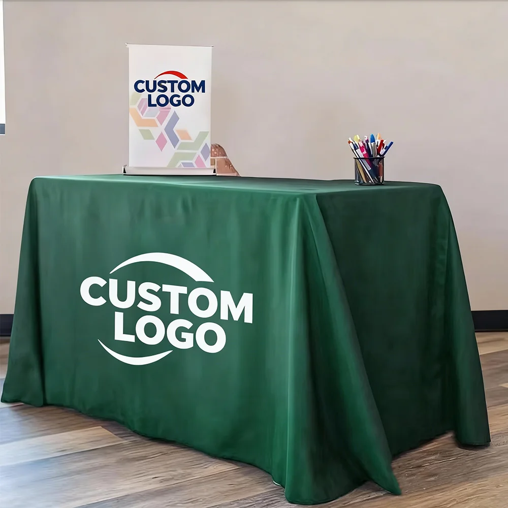 

Custom Table with Your Name or LOGO Cloth, Banquet, Wedding Exhibition Counter Decoration, Advertising Cloth, 4 Feet, 6 Feet